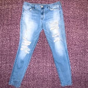 American eagle ripped jeans size 14